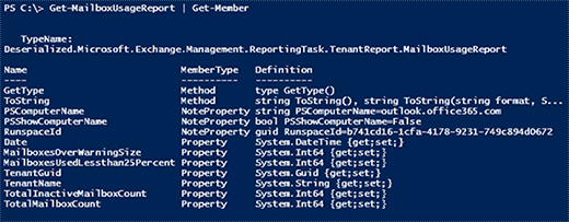 Exchange object type properties