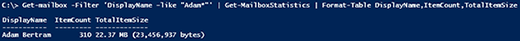 Office 365 mailbox statistics