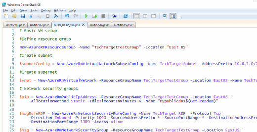 PowerShell script for Azure