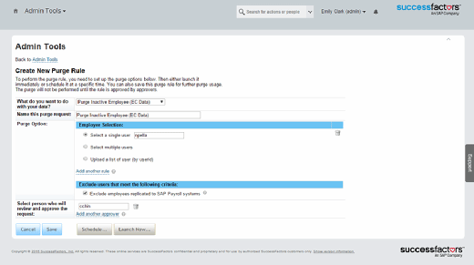 Employee Central data retention management