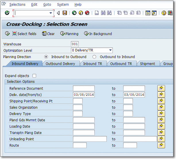 Transportation Cross Docking Sap Transport Informations Lane