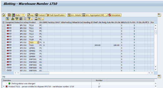 SAP EWM Slotting-Arbeitsliste