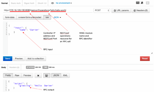 YANG and RESTCONF mapping