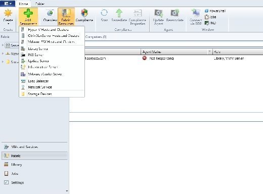 Choose the Hyper-V Hosts and Clusters option from the Add Resources menu