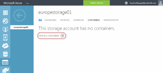 Figure 5: Create a new container