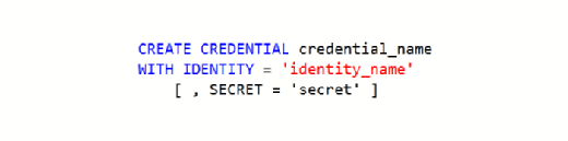 Figure 8: Template for the Create Credential statement