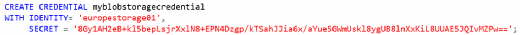 Figure 9: An example of the Create Credential statement
