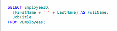 querying a view in SQL Server