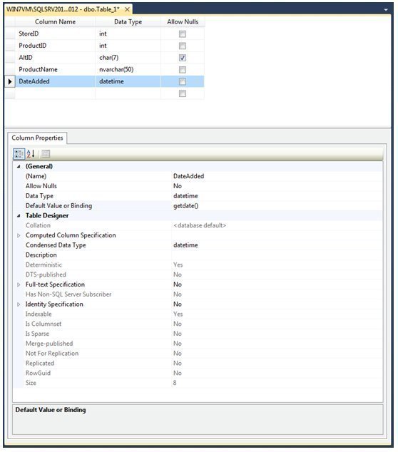 Tabellen Mit Dem Sql Server Management Studio Table Designer Erzeugen