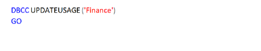 DBCC UPDATEUSAGE command.
