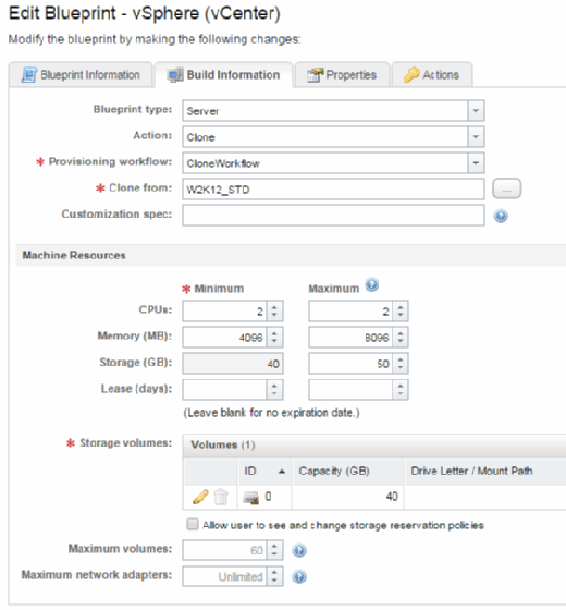 Build Information tab