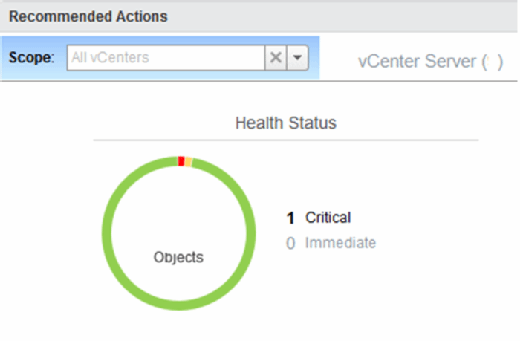 vRealize Operations Manager health status screen