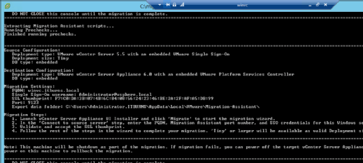 Start der vCenter-Migration zur vCSA.