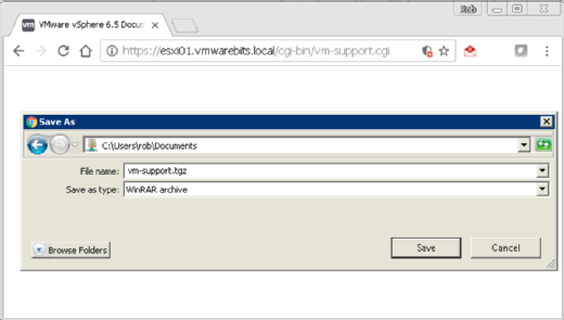 Collect vSphere log files
