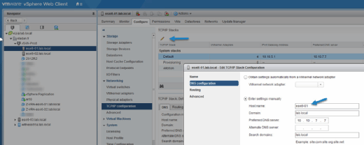 change hostname in vmware esxi 6.7?