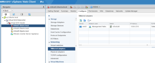 VSAN erfordert die Konfiguration eines zusätzlichen Netzwerkadapters