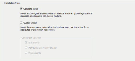IaaS server installation type