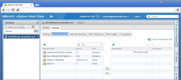 vsphere client 6.5 level to add baselines vsphere client 6.5 level to add baselines