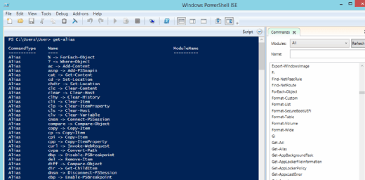 Screenshot of a computer running PowerShell ISE