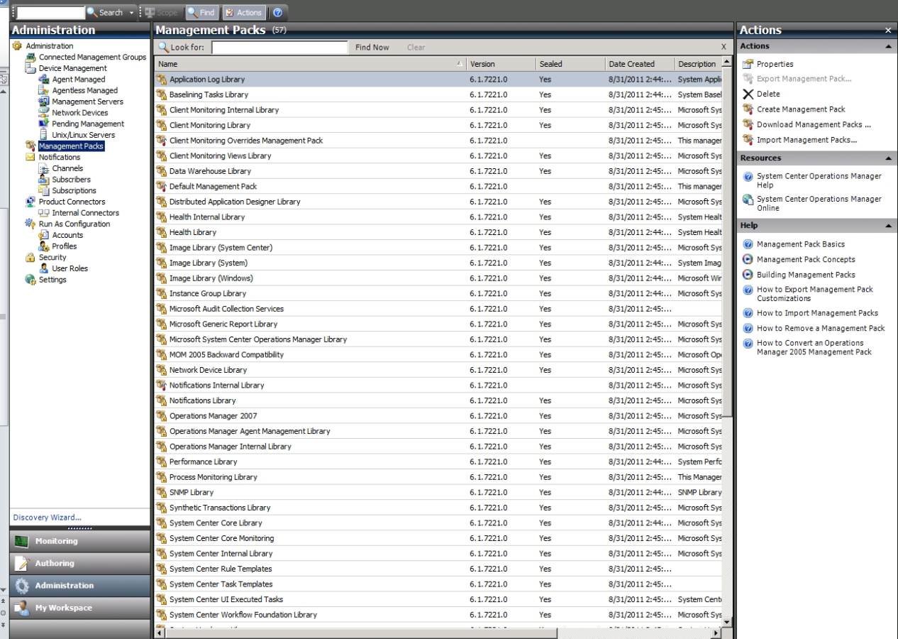 System Center мониторинг. Бесплатно Microsoft System Libraries.