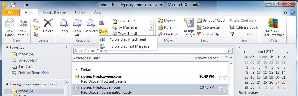 send text message from outlook