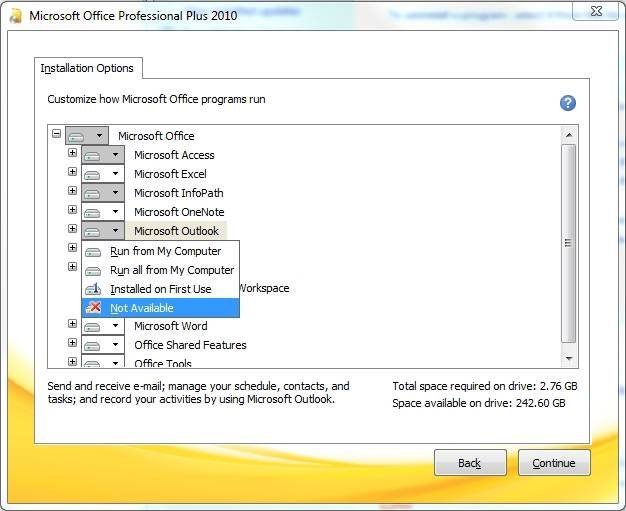 Try uninstalling Outlook 2010 first.