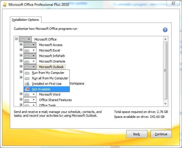 Outlook 2010 изменить тему