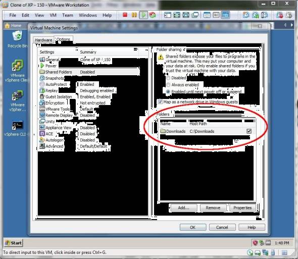 vmware workstation shared folder