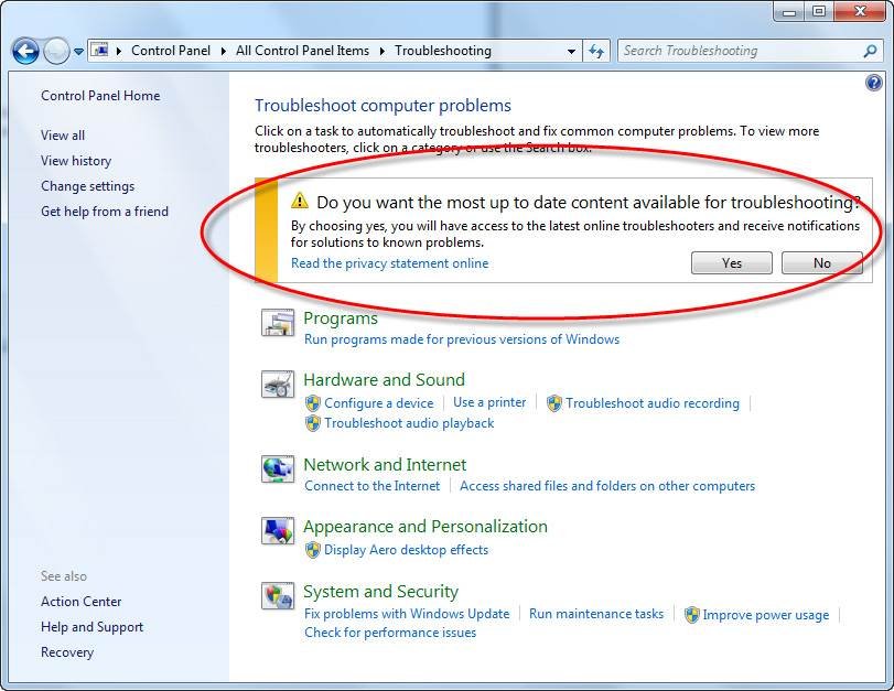 download troubleshooter for windows 7