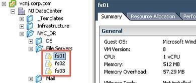 vCenter icons in SRM