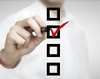 man checking off box