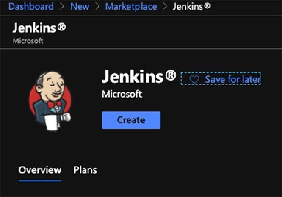 Jenkins image Azure Portal