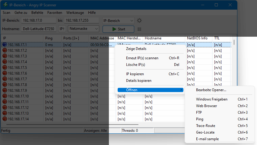 Furious Ip/Port Scanner – MyLanViewer Network/IP Scanner – DQVT