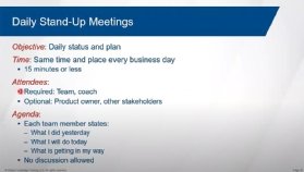 What is involved in daily stand-up meetings