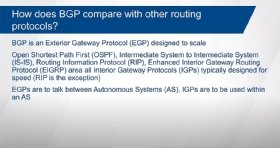 How does BGP compare with other routing protocols?