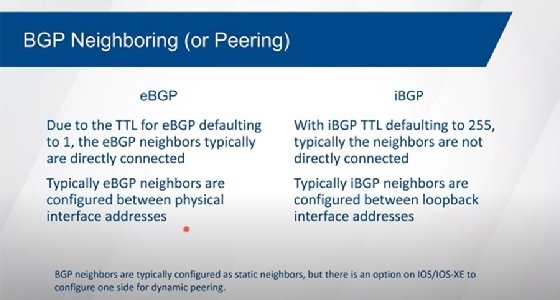 BGP neighboring (or peering)
