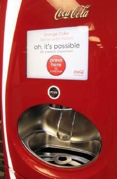 For CokeMachine2, CokeMachine3: Coca-Cola Freestyle’s touchscreen buttons let customers choose from a wide variety of soft drinks.
