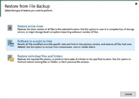 Screenshot of restore options for Veeam Availability Suite v10's NAS backup