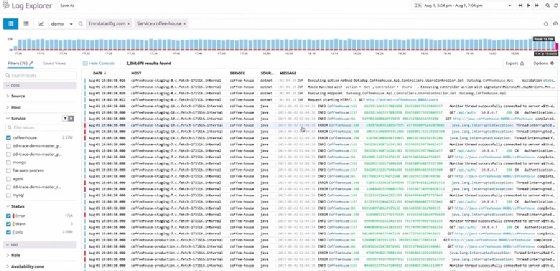 Figure 11: Datadog raw logs dashboard