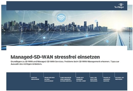 Dieses E-Handbook bietet Ihnen auf knapp 30 Seiten Grundlageninformationen und praktische Hinweise zu Managed SD-WAN.