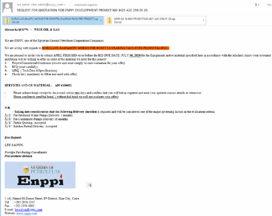 Phishing email