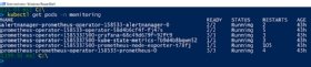 Abbildung 2: Kubernetes Pods führen verschiedene Komponenten von Prometheus aus.