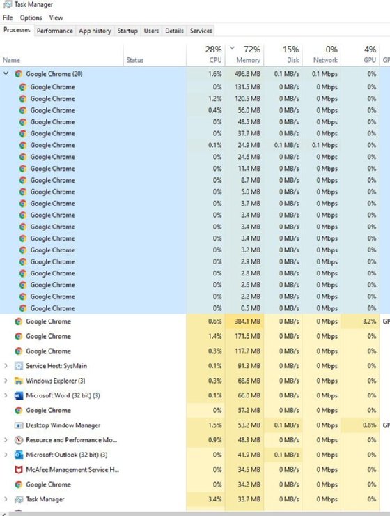 msystem memory monitor for windows 10