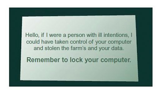 FIGURE 6.1 Screen locking reminder card.