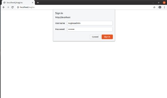 Nagios server dashboard