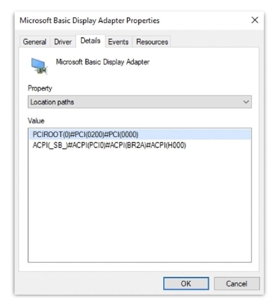 Screenshot of Microsoft Basic Display Adapter