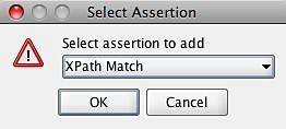 Figure 15: Selecting an XPath Query assertion.