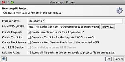 Figure 2: Naming the project and importing the initial WSDL.