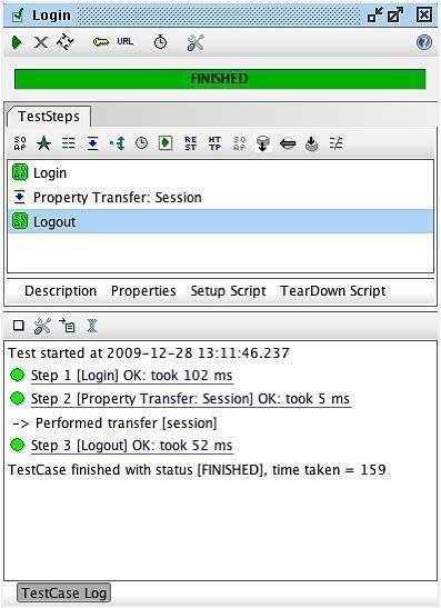 Figure 23: Summary TestCase test results in soapUI.