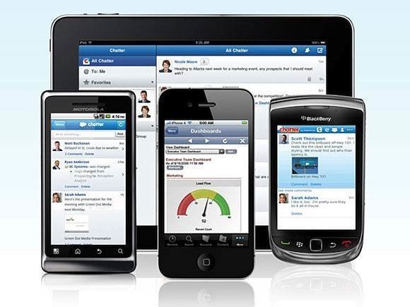 Salesforce.com's mobile CRM user interface